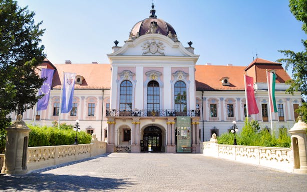 Gödöllő Palace entrance on the Budapest Royal Sisi Guided Half-Day Tour.