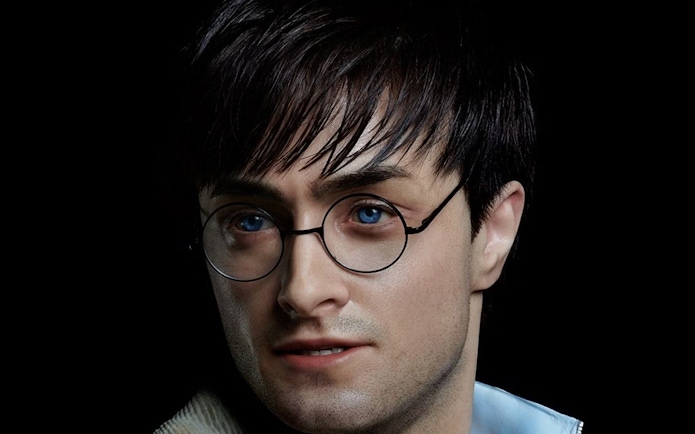 Character with round glasses at Fantacinema Museum, Genoa.