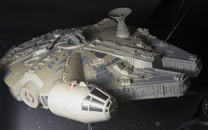 Model spaceship exhibit at Fantacinema Museum, Genoa.