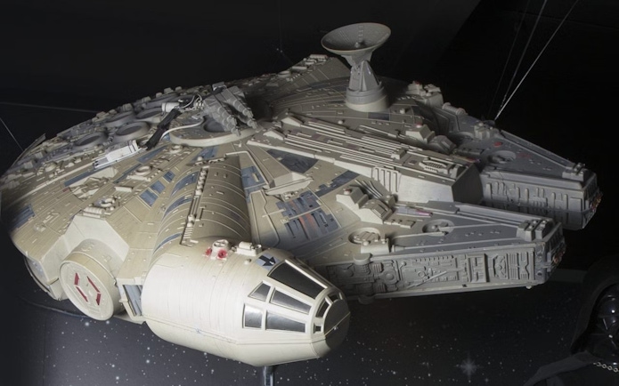 Model spaceship exhibit at Fantacinema Museum, Genoa.