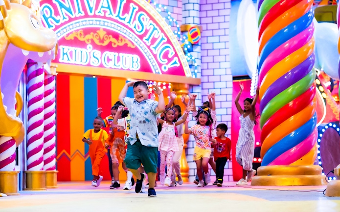 Children playing at Carnival Magic Park's Kids Club in Phuket.