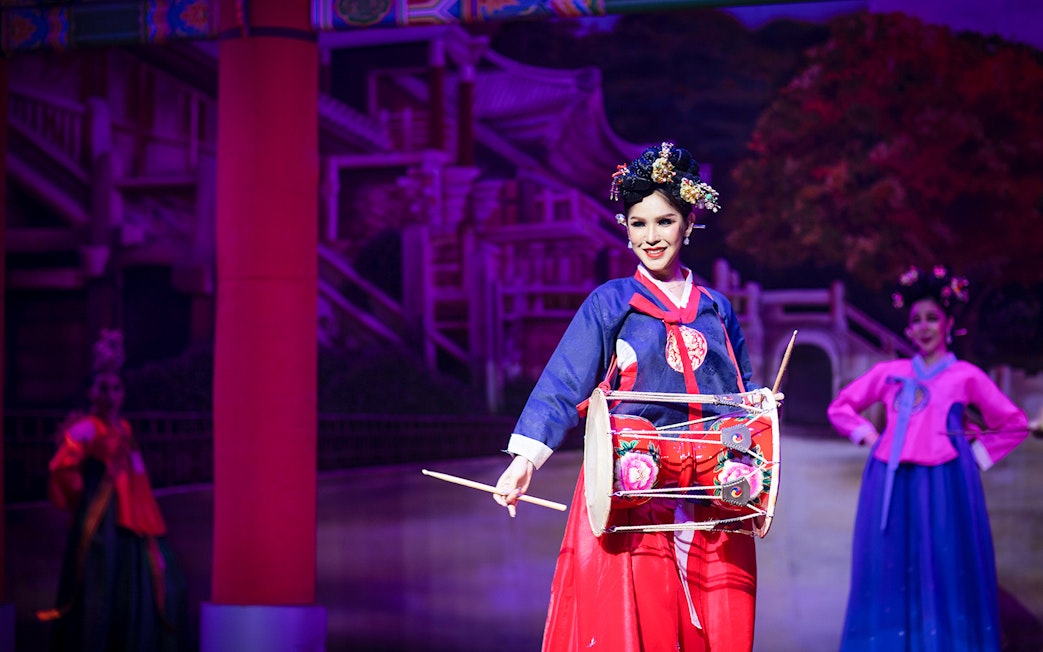 Performer in traditional costume at Alcazar Cabaret Show, Pattaya.