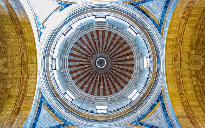 Interior view of the National Pantheon dome in Lisbon, Portugal.