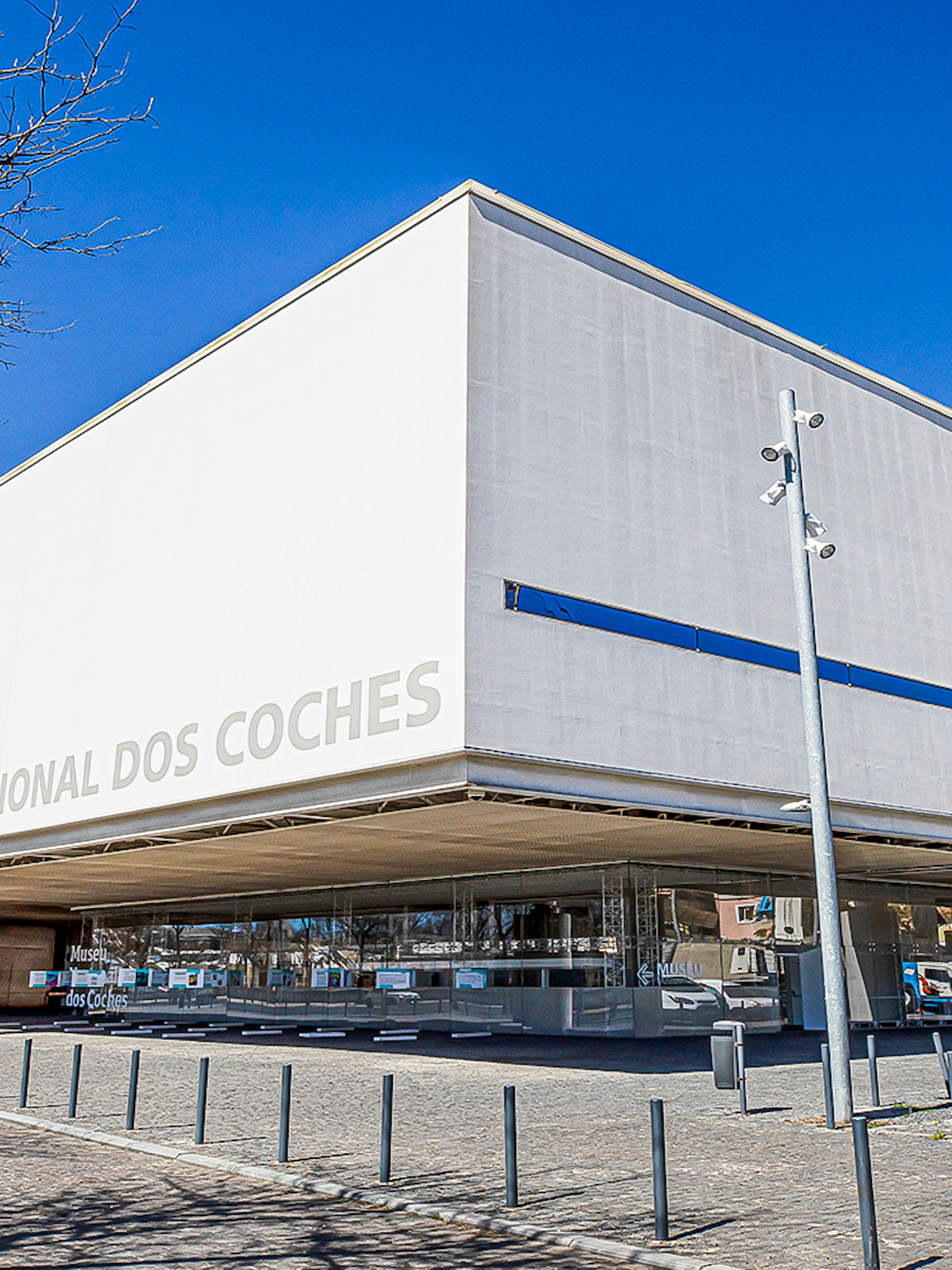 National Coach Museum exterior in Lisbon, Portugal, showcasing modern architecture.