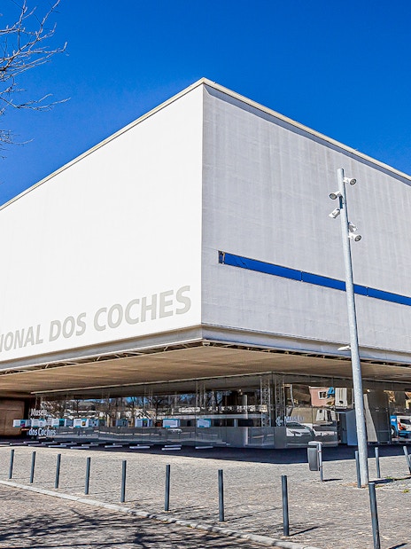 National Coach Museum exterior in Lisbon, Portugal, showcasing modern architecture.