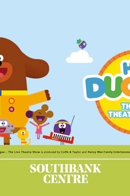 Hey Duggee characters promoting the live theatre show at Southbank Centre.