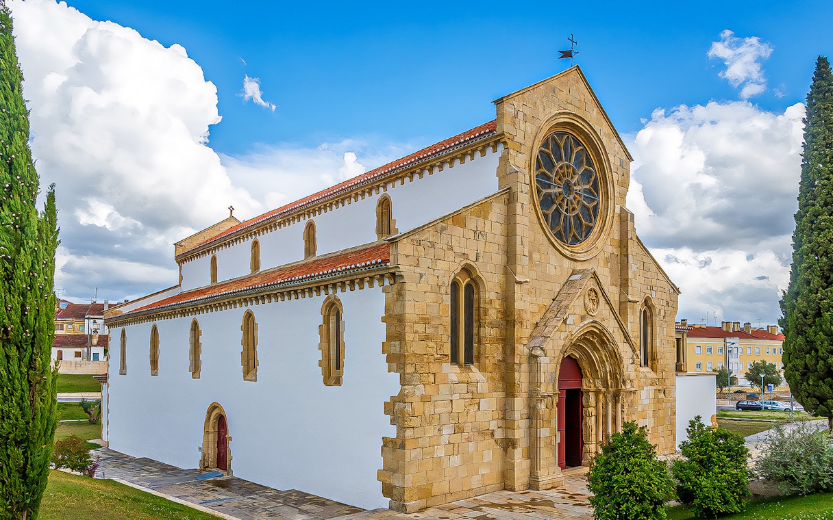 Knights Templar church exterior in Tomar, Portugal, part of Lisbon tour.