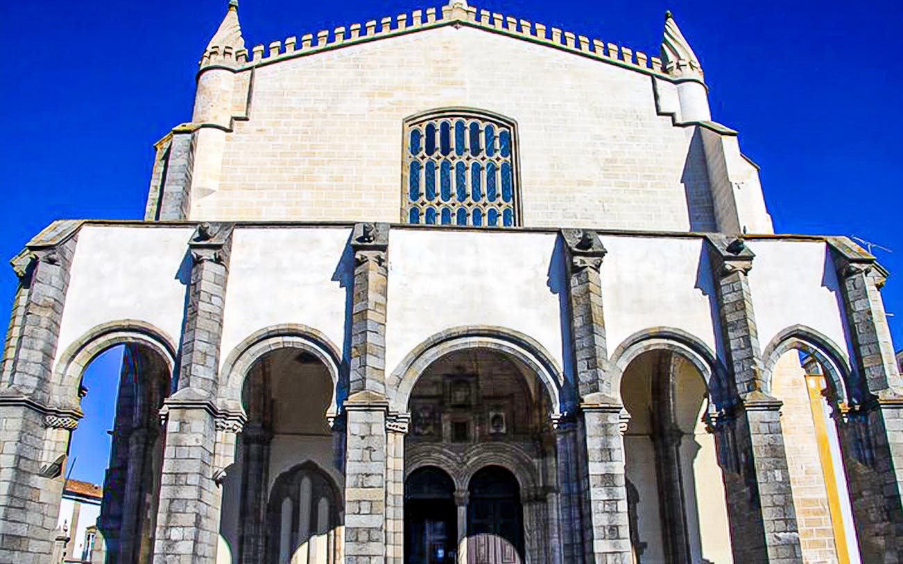Gothic architecture of Évora Cathedral in Évora, Portugal.