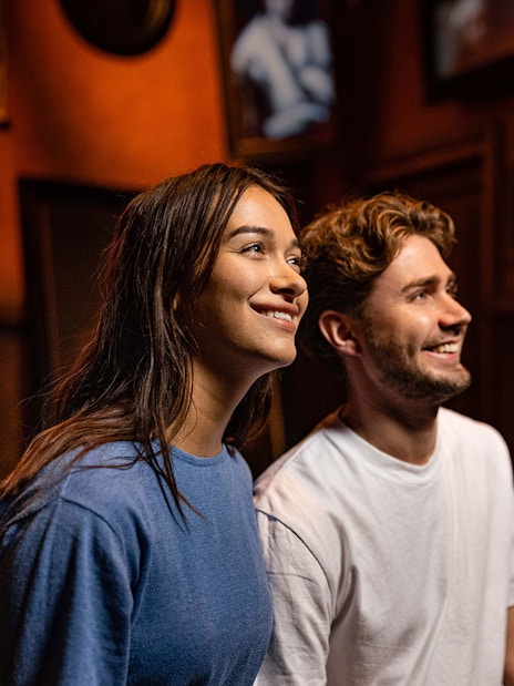 Visitors enjoying art at Rembrandts Amsterdam Experience.