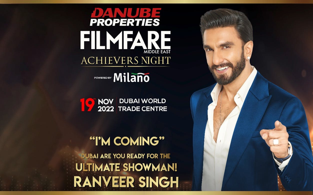 Filmfare Middle East Achievers Night 2022 poster, Dubai World Trade Centre, November 19.