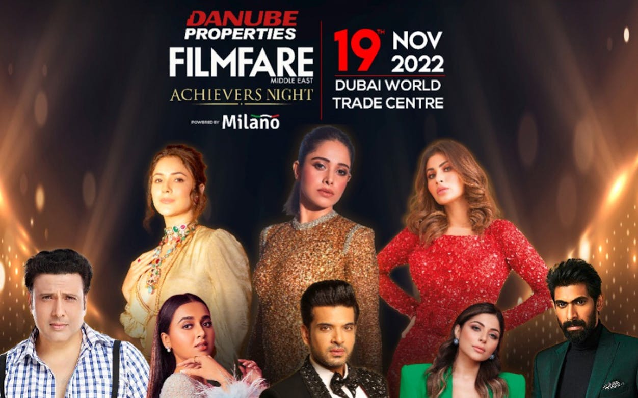 Filmfare Middle East Achievers Night 2022 poster, Dubai World Trade Centre, November 19.