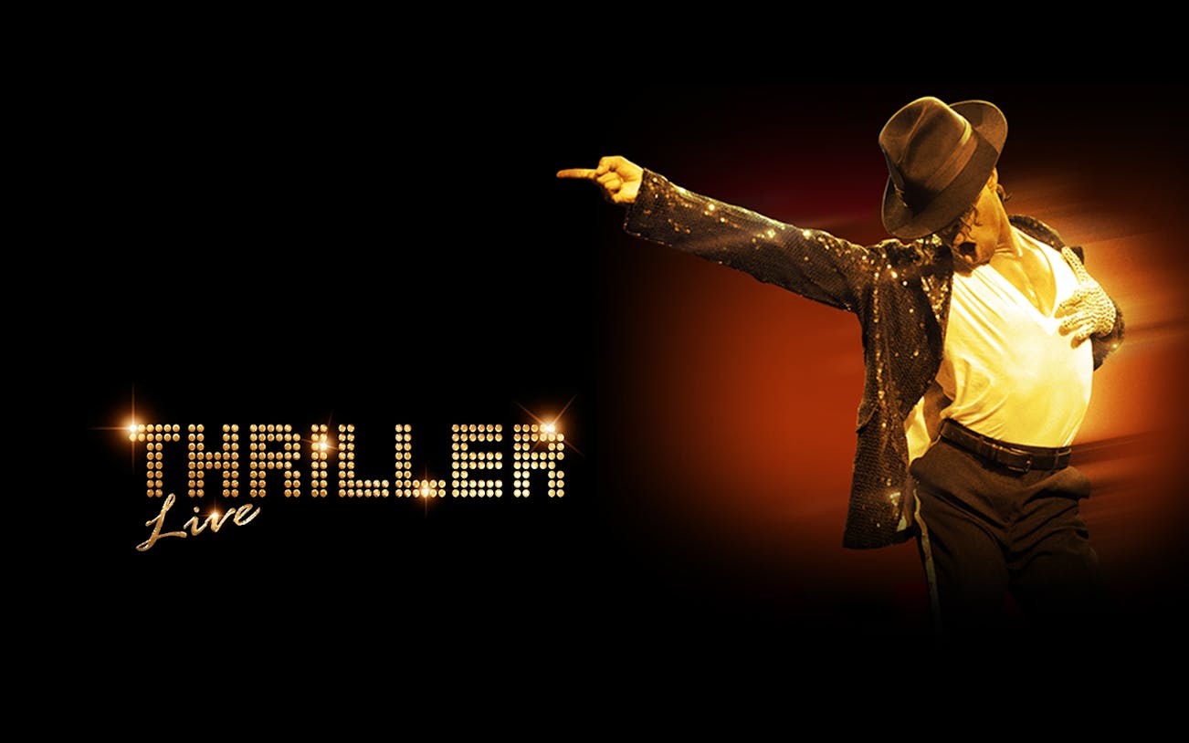 Performer in iconic pose for Thriller Live show.