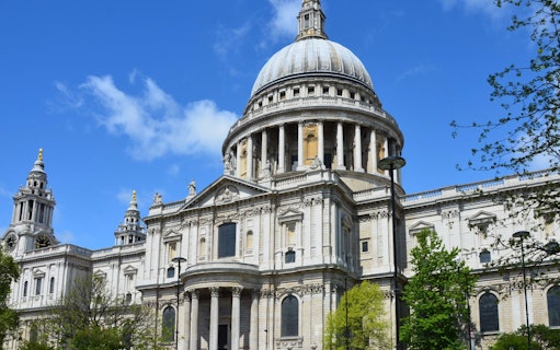 St Paul's Cathedral exterior with iconic dome, London.