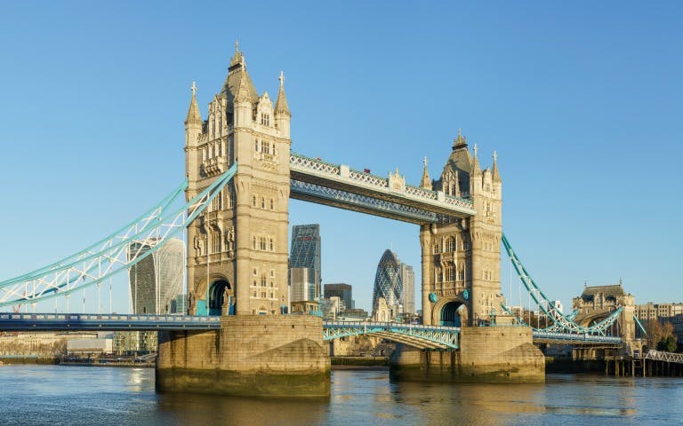 Tower Bridge over the River Thames in London, part of the London Experience with Lunch tour.