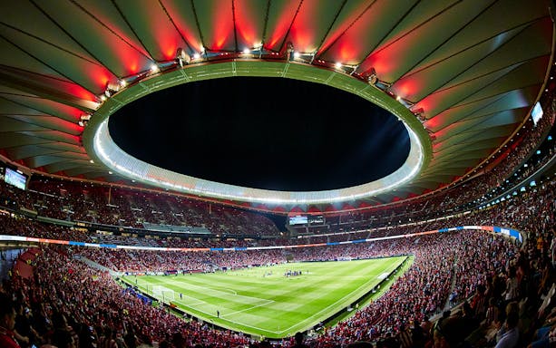 Cívitas Metropolitano Stadium filled with spectators during an Atlético de Madrid match.
