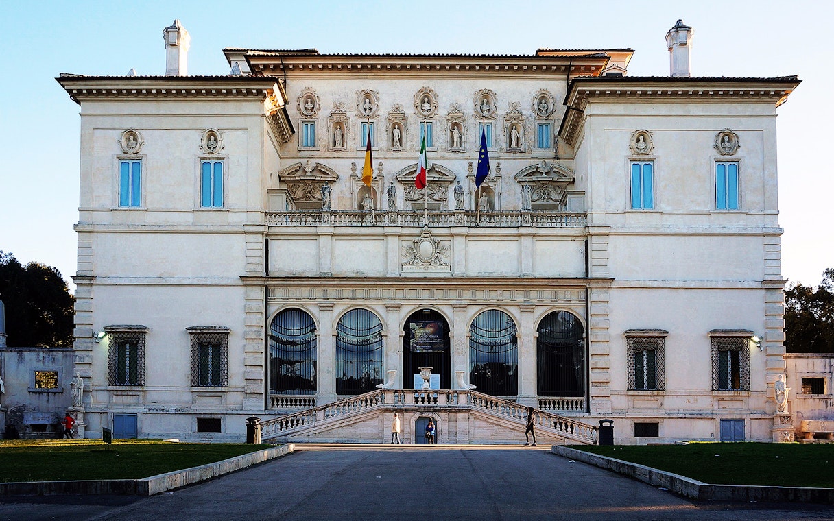 Borghese Gallery facade in Rome, Italy, part of the Combo: Borghese Gallery + Rome Bioparco tour.