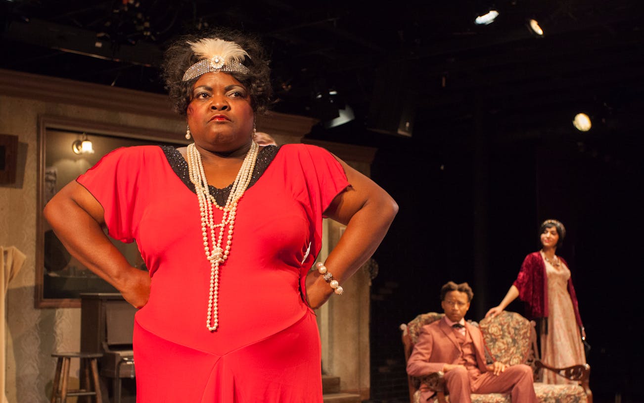 Stage performance of Ma Rainey's Black Bottom with actors in period costumes.