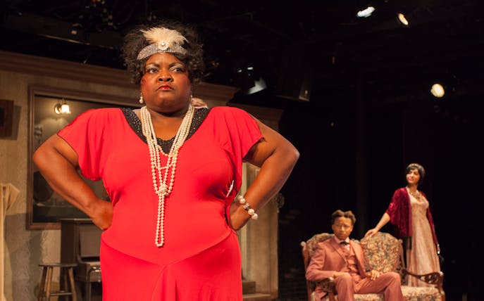 Stage performance of Ma Rainey's Black Bottom with actors in period costumes.