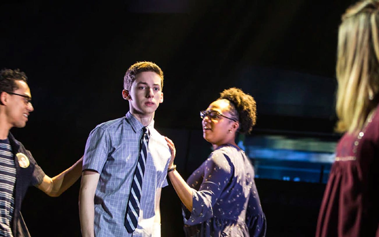 Scene from Dear Evan Hansen musical with actors on stage