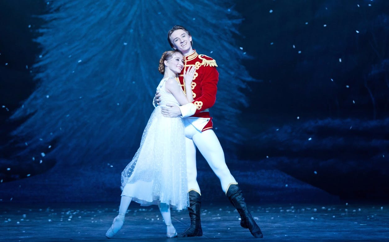 Ballet dancers performing The Nutcracker at the Royal Opera House.