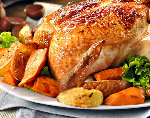 Roasted chicken with potatoes and greens, Eataly: Il Secondo Piatto.