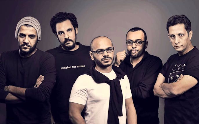 Musicians posing for Cairo Sound Music Festival.