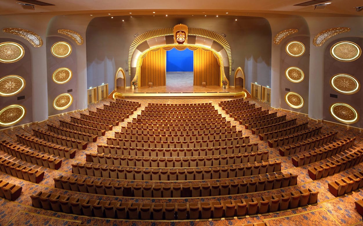Emirates Palace auditorium prepared for Ballet Grand Gala event.
